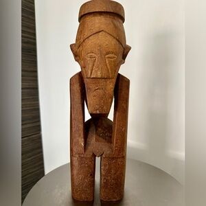 Vintage Carved Wood Standing Man Statue